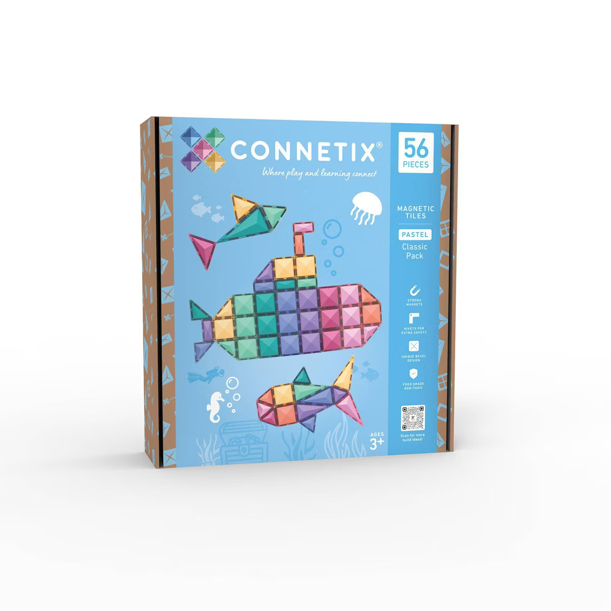 CONNETIX Magnetic Tiles Pastel Classic Pack 56pc | Target