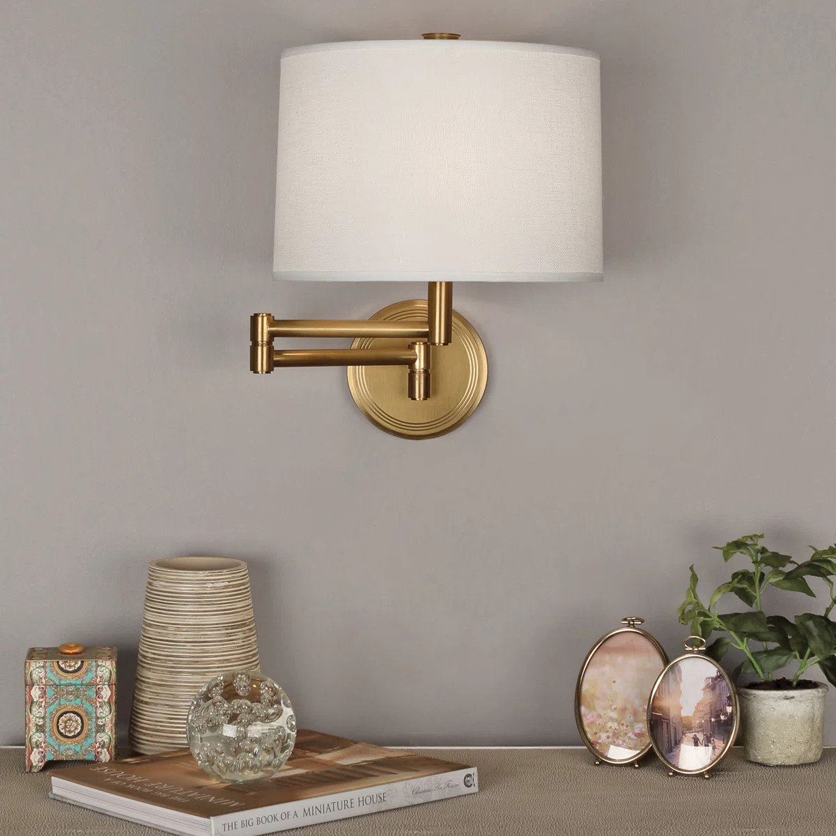 Sofia Solid Brass Plug-in Swing Arm Sconce | Wayfair North America