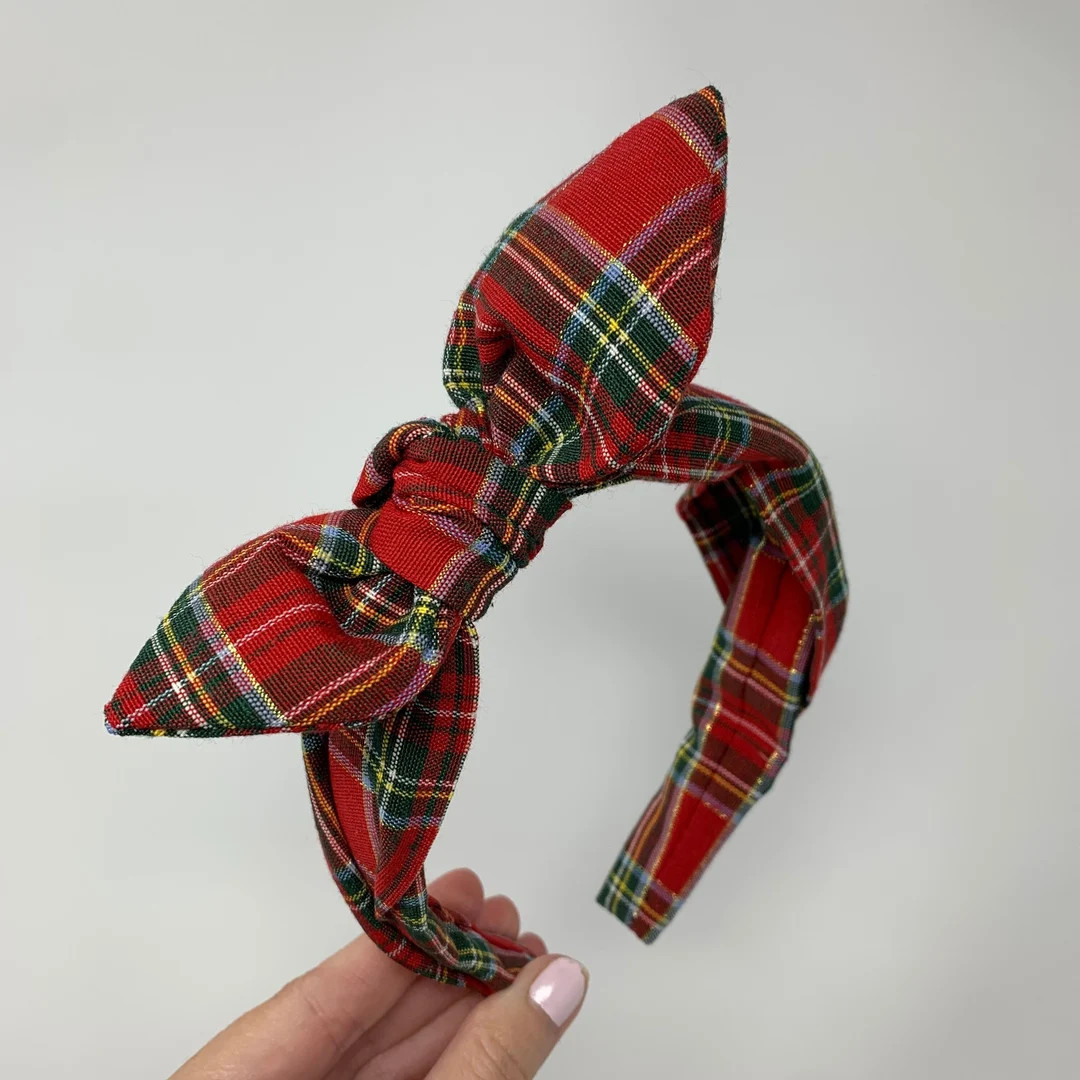 Christmas Tartan Plaid Bow Headband Holiday Buffalo Plaid Theme Park Bowband - Etsy | Etsy (US)