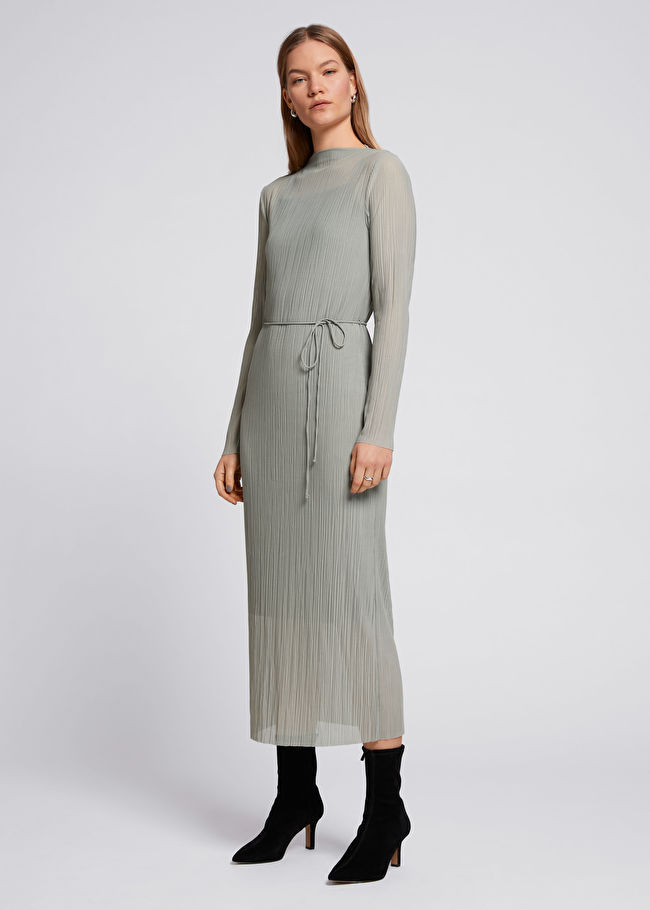 Midi Mock Neck Mesh Dress | & Other Stories US