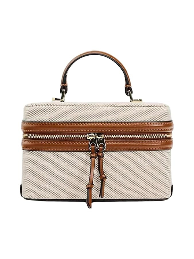 QWINEE Women's Tassel Box Handbag Zipper Top Handle Crossbody Bags Purse with Adjustable Strap | Amazon (US)