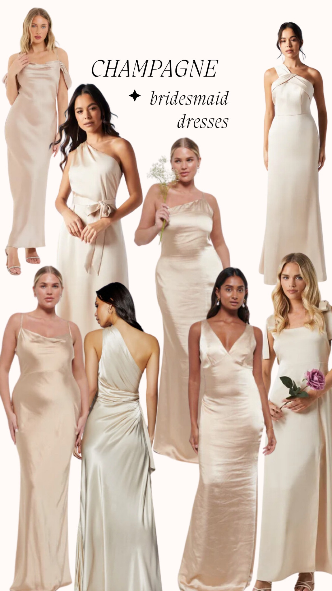 Champagne bridesmaid dresses 

#LTKwedding