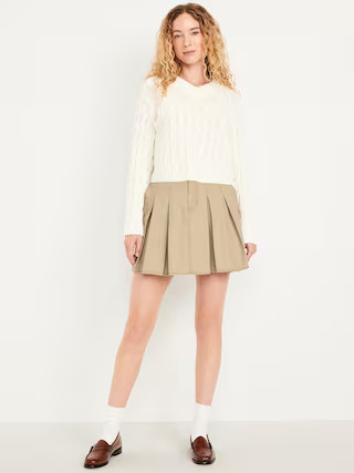 High-Waisted Pleated Mini Skirt | Old Navy (US)
