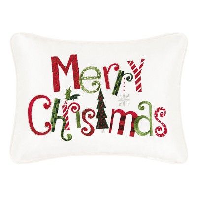 C&F Home 12" x 16" Merry Christmas Embroidered Throw Pillow | Target