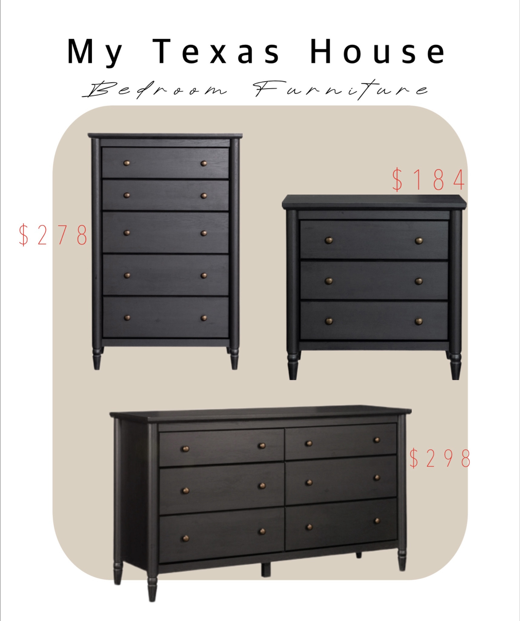 New my Texas house dresser and nightstand! These are the black version of my kids bedroom dressers! Great budget friendly  options. 

#LTKSaleAlert #LTKKids #LTKHome