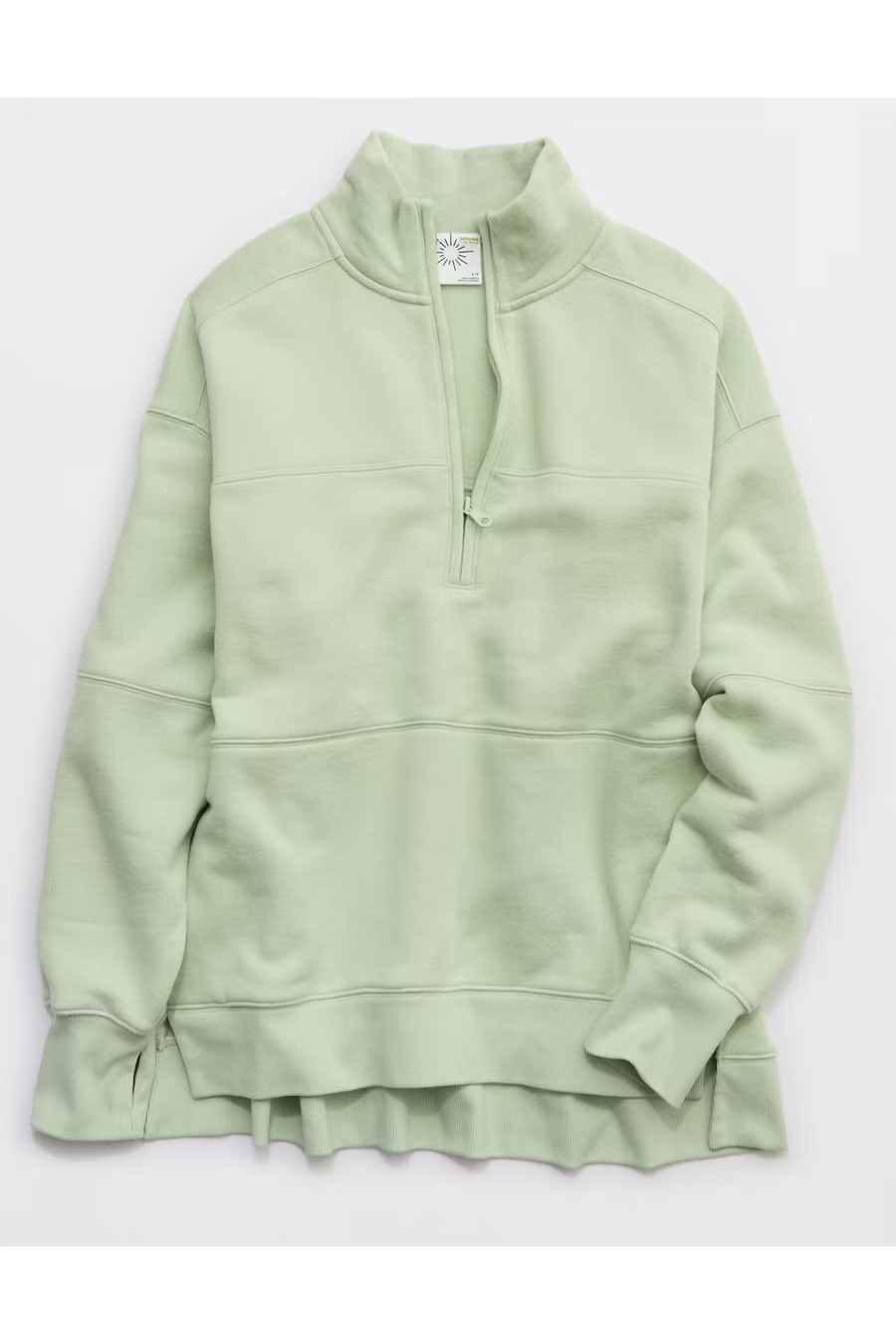 OFFLINE By Aerie Cloud Fleece Quarter Zip Sweatshirt Women's Dusty Sage XS | Aerie