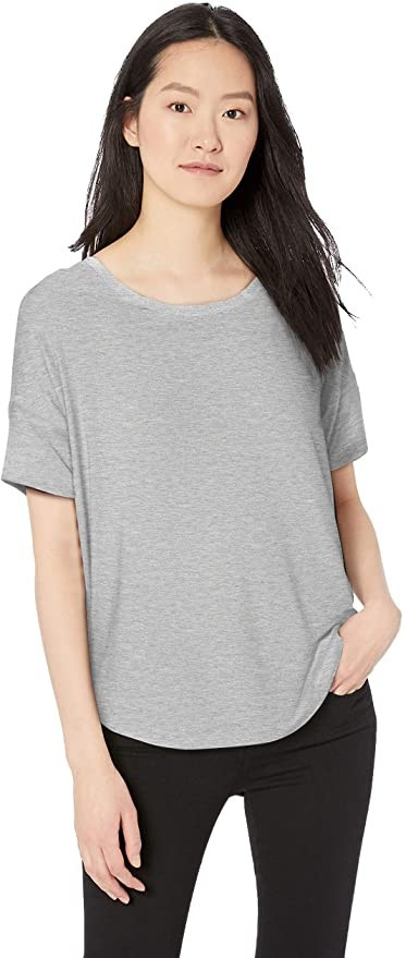 Amazon Brand - Daily Ritual Women's Jersey Rib Trim Drop-Shoulder Short-Sleeve Scoop-Neck Shirt | Amazon (US)