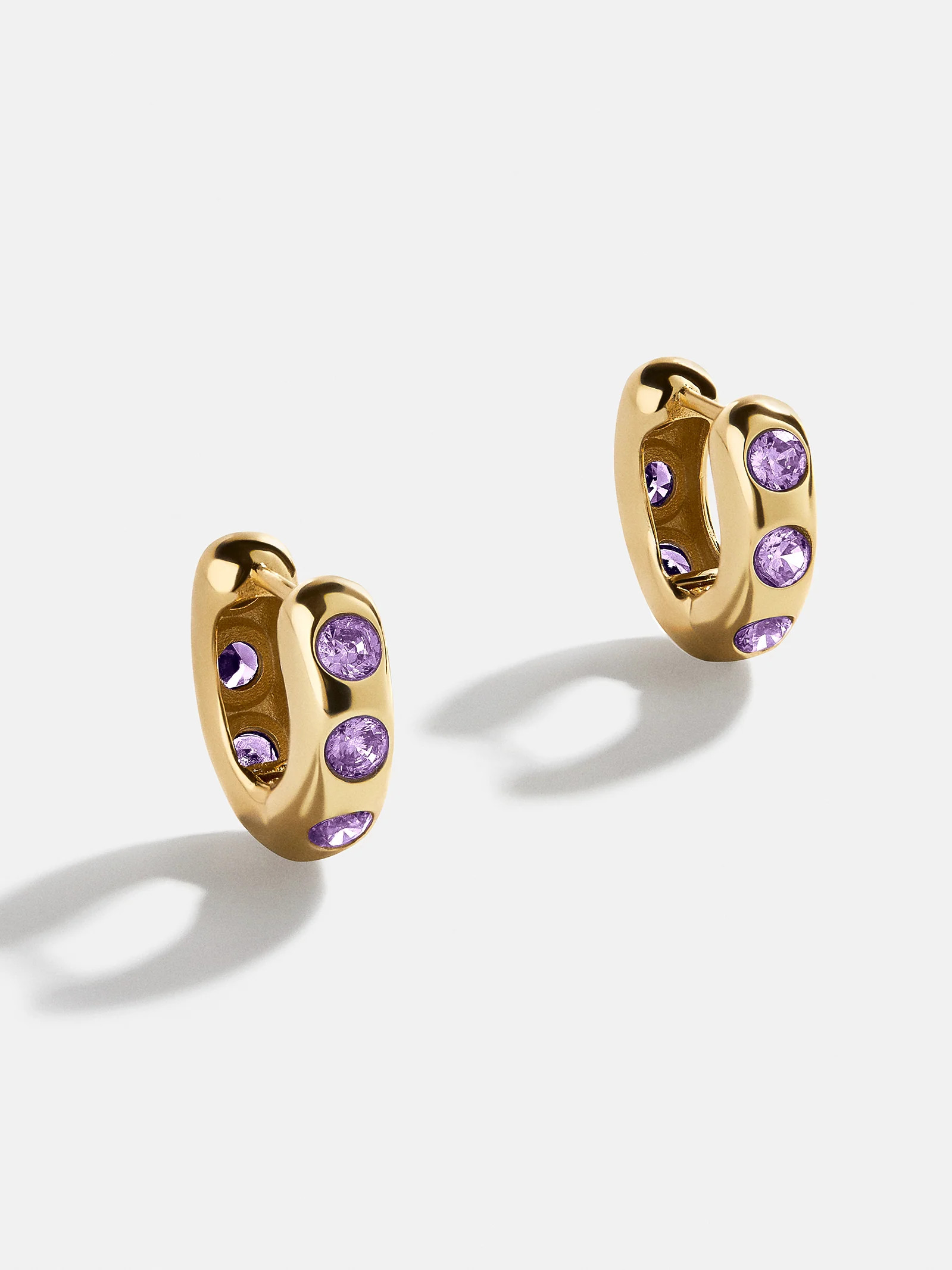 Sydney 18K Gold Birthstone Earrings - Light Amethyst | BaubleBar