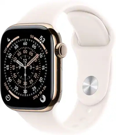 Apple Watch Series 11 (GPS+Cellular) 46mm Titanium Case with Light Blush Sport Band - S/M - Gold ... | Best Buy U.S.