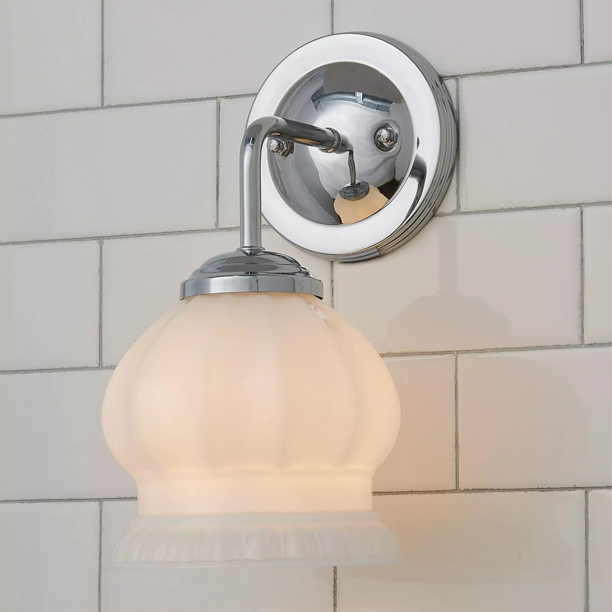 Chris Loves Julia Marlo Bath Sconce - Milk Glass | Shades of Light