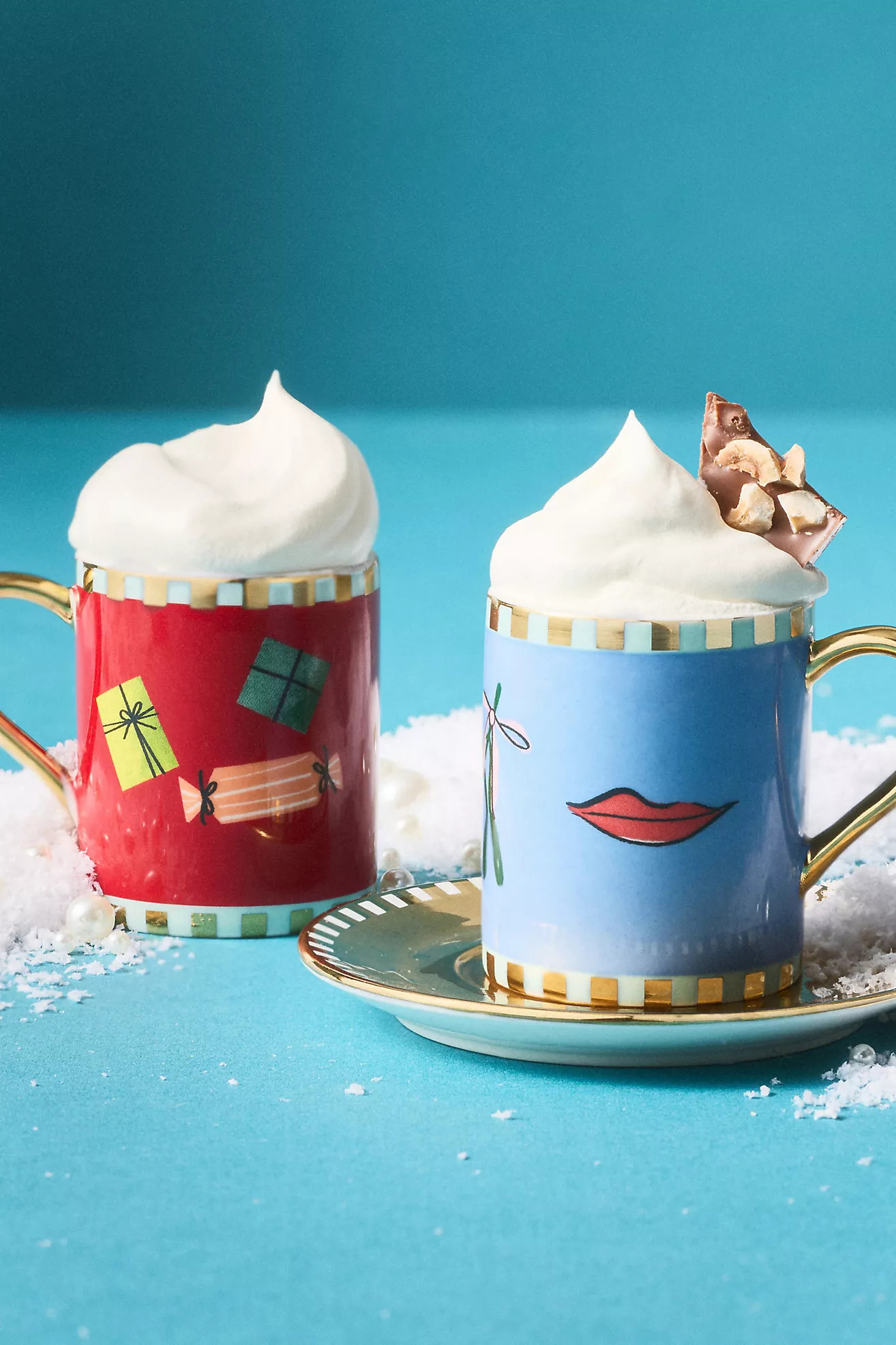 Caroline Stoneware Holiday Espresso Cup & Saucer | Anthropologie (US)
