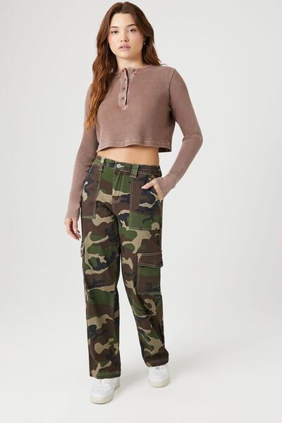 Camo Print Denim Cargo Pants | Forever 21 (US)