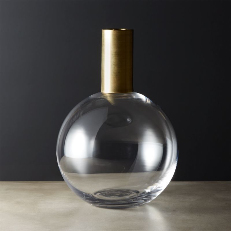 Florence Brass and Glass Modern Vase + Reviews | CB2 | CB2