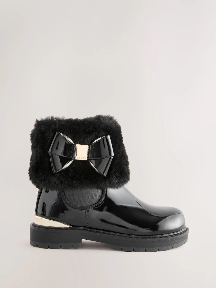 Baker by Ted Baker Girls Faux Fur Cuff Boots with Bow | Next US