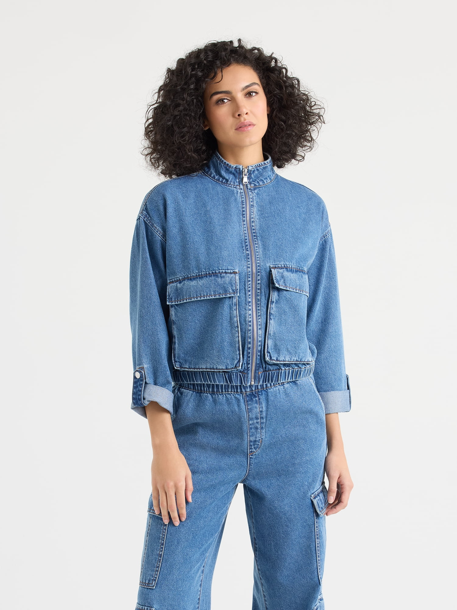 Sofia by Sofia Vergara Women's and Women's Plus Utility Crop Jacket, Sizes XS-4X | Walmart (US)