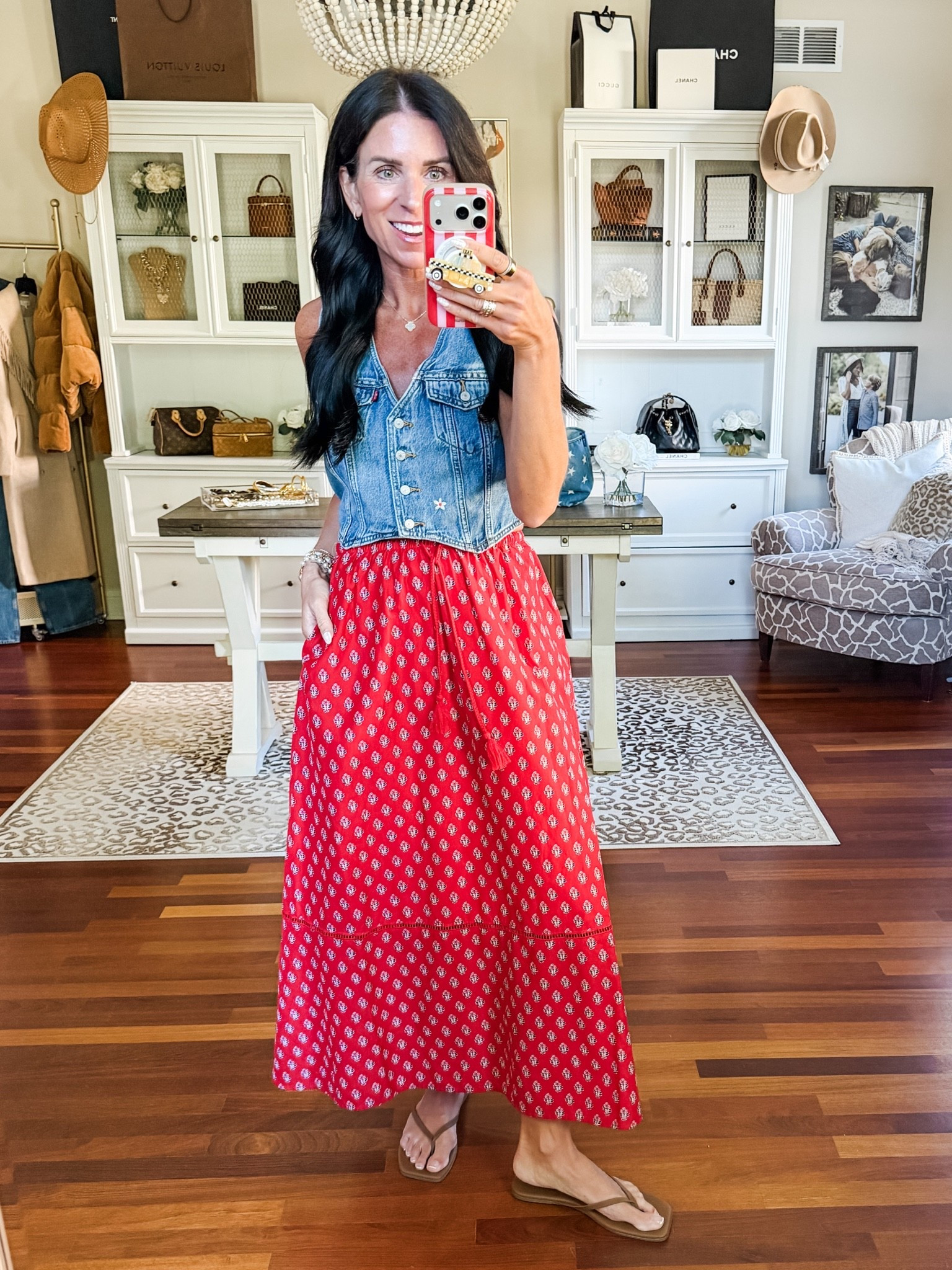 Such a pretty red maxi skirt!
XS skirt
Small vest
@Target

#LTKootd #LTKSeasonal #LTKSaleAlert