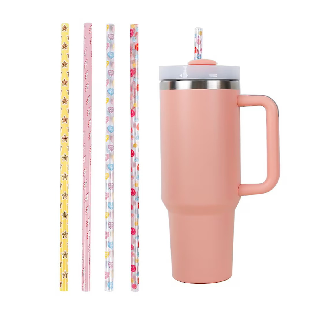 12" 4-PACK: WIDE 40oz Preppy Straws, 40oz Replacement Straws, Leopard Straws, Star Straws, Lightn... | Etsy (US)