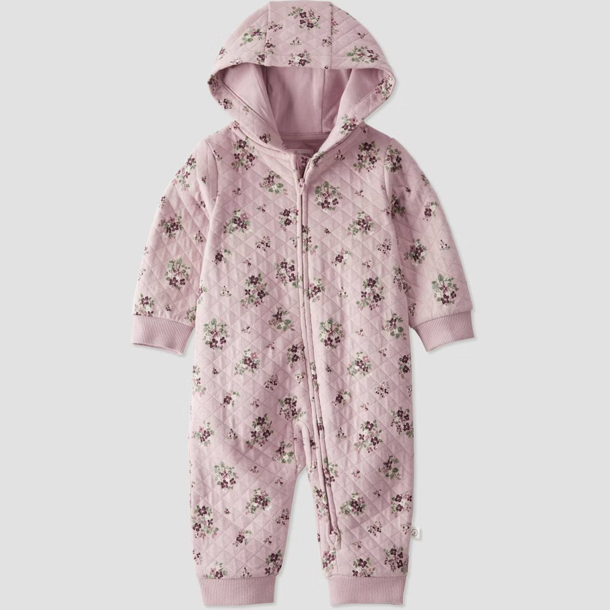 Little Planet by Carter's Organic️ Baby Girls' Floral Quilted Zip Pram Coveralls - Pink | Target