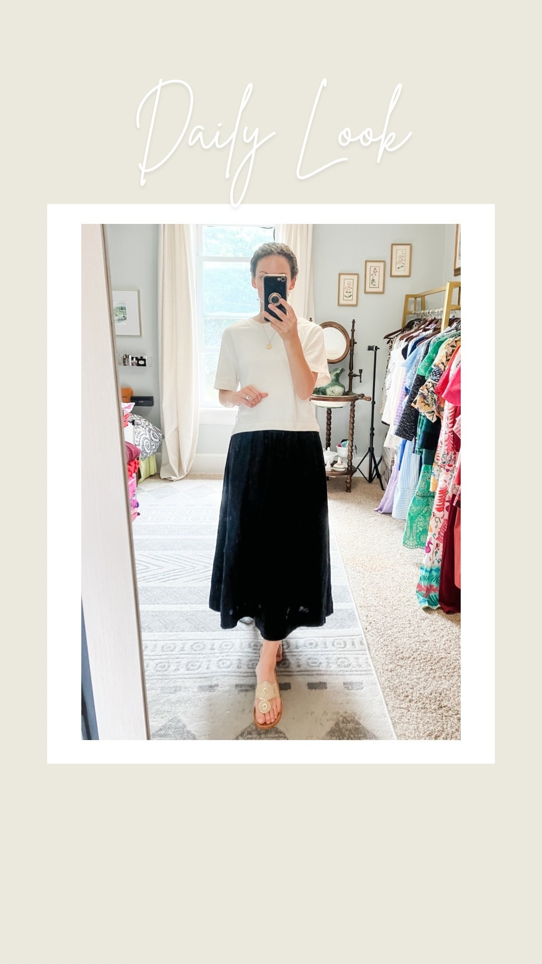 Linen skirt for summer. 
Petite outfit. Modest outfit. Mom outfit. Classic outfit. Neutral outfit  

#LTKOver40 #LTKStyleTip #LTKPetite