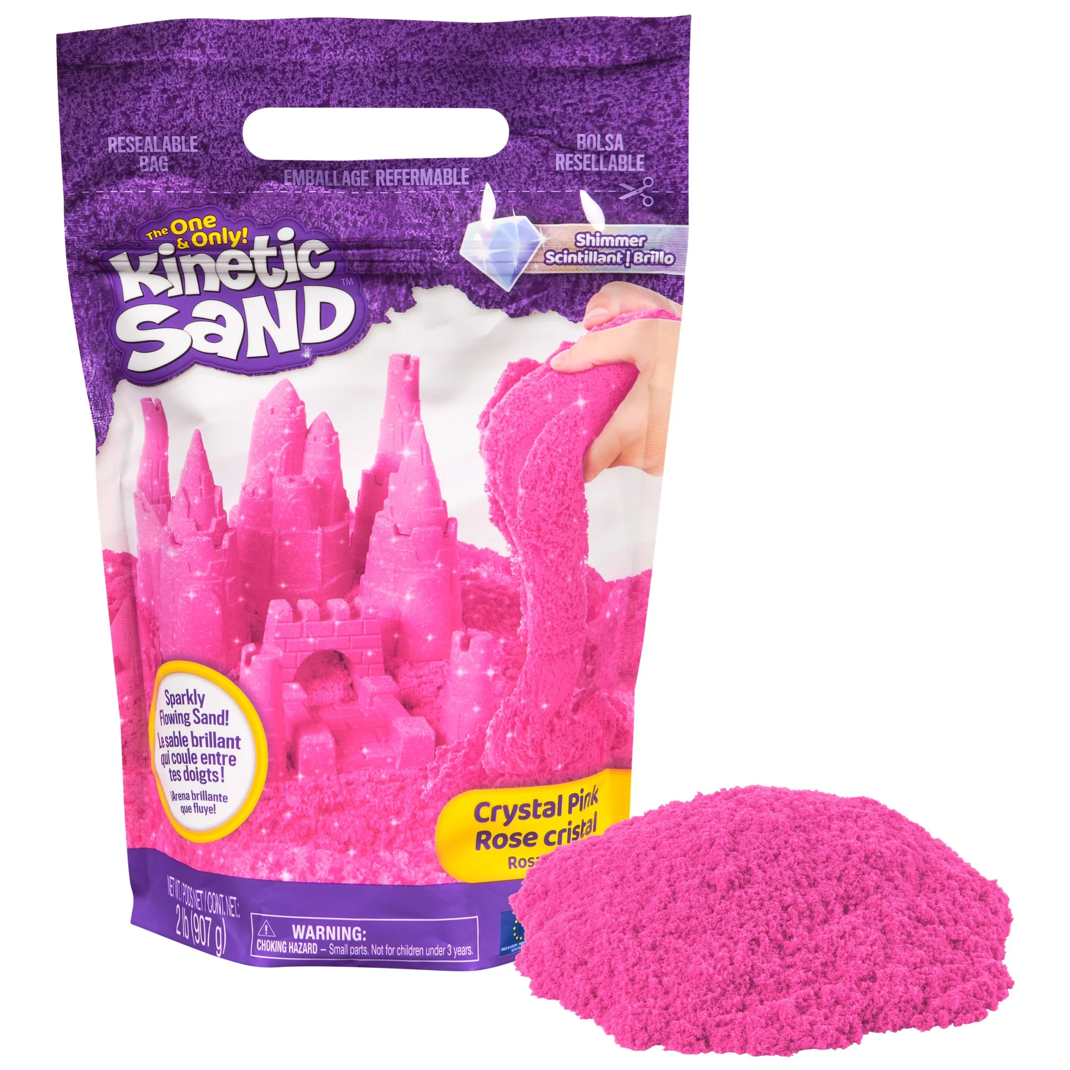Kinetic Sand, 2lb Crystal Pink Shimmer Play Sand (Packaging May Vary) | Walmart (US)