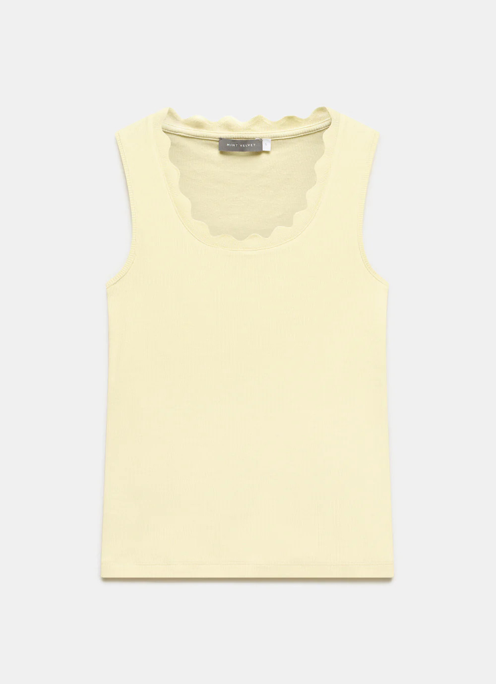 Yellow Scallop Trim Vest | Mint Velvet