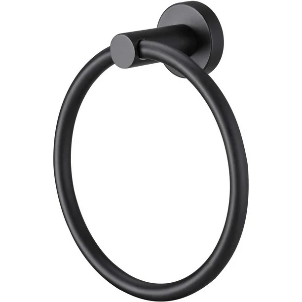 Black Towel Ring Bath Hand Towel Ring Stainless Steel Round Towel Holder for Bathroom - Walmart.c... | Walmart (US)