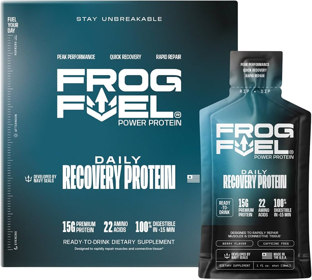 Frog Fuel Power Regular Protein Shot, 15g Protein Nano-Hydrolyzed Grass Fed Collagen, Post Workou... | Amazon (US)