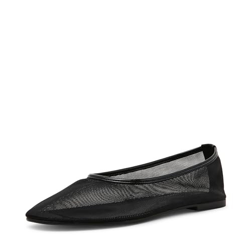 Steve Madden Women's Meadow Ballet Flat, Black Mesh, 10 | Amazon (US)