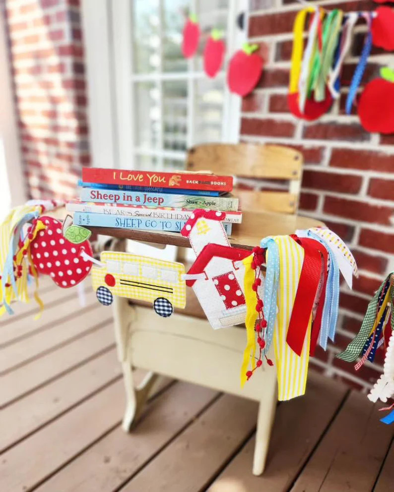 Back to school door hanger | First day of school Pendant, Bus Apple School house banner, School W... | Etsy (Global)