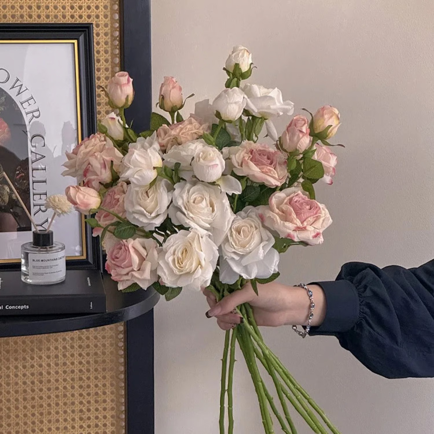 Ebern Designs 10-Piece Realistic Silk Rose Bouquet -3-head Artificial Fake Roses for Home Decor, ... | Wayfair North America