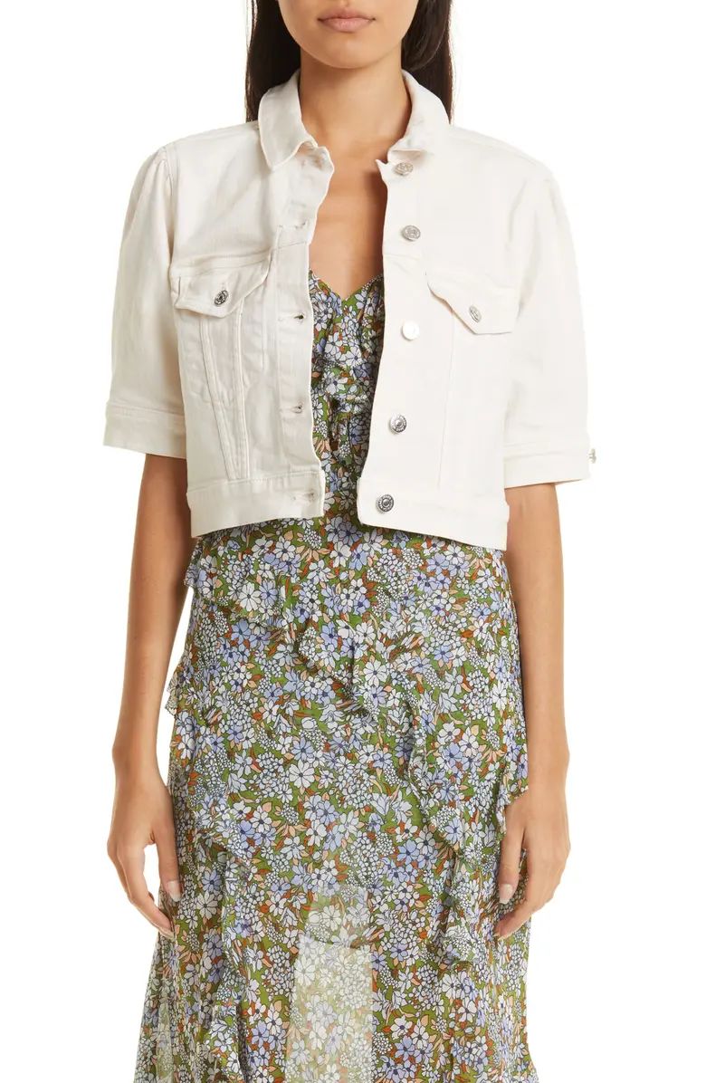 Raina Short Sleeve Denim Trucker Jacket | Nordstrom