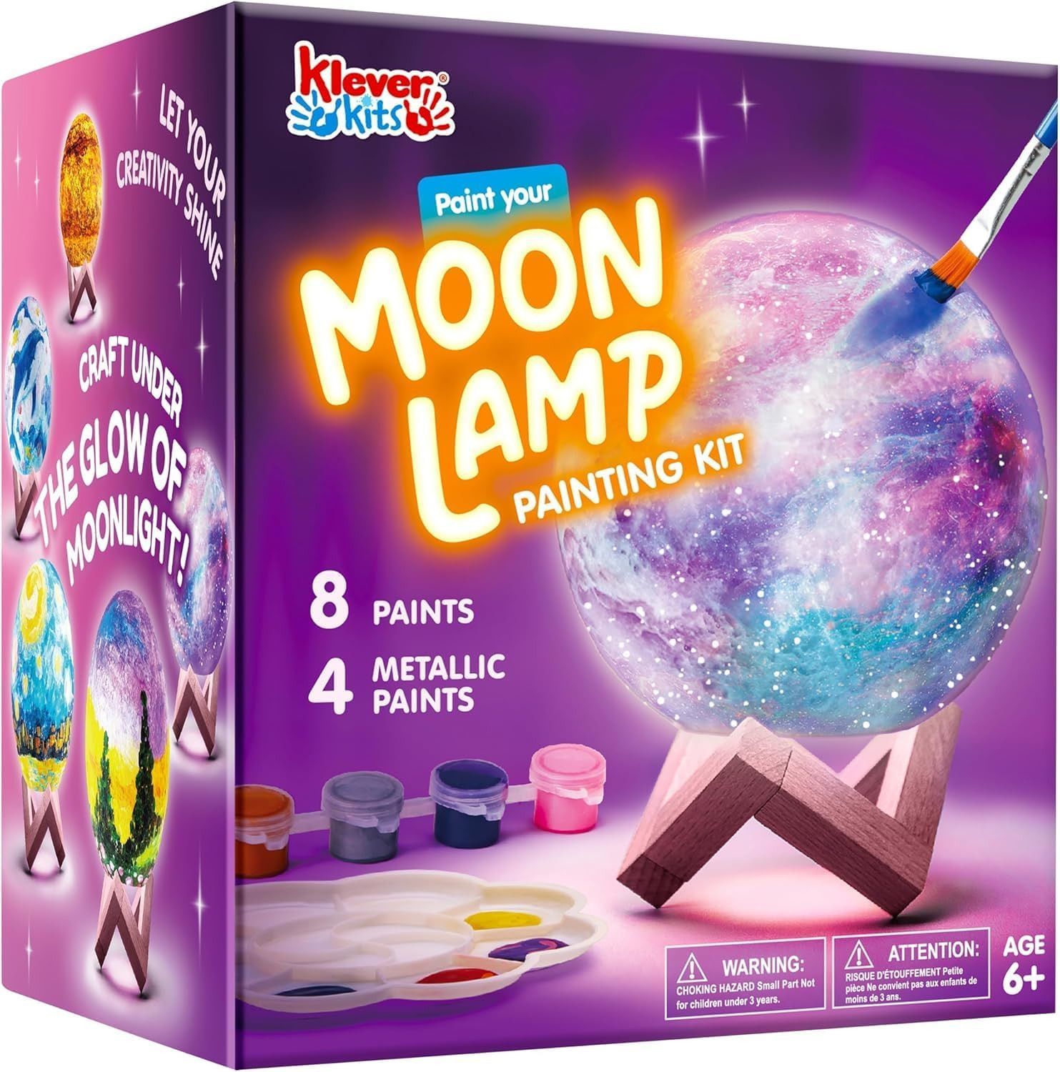Klever Kits DIY 3D Moon Night Light, Paint Your Own Moon Lamp Kit Galaxy Lamp Arts and Crafts Kit, School Activities, Birthday Gifts for Kids Girls Boys | Amazon (US)