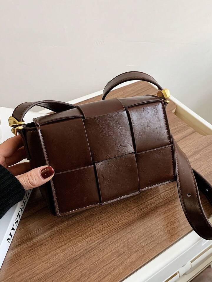 Fashionable Woven Mini Square Bag For Ladies, Simple And Versatile, Retro Crossbody Bag And Phone... | SHEIN