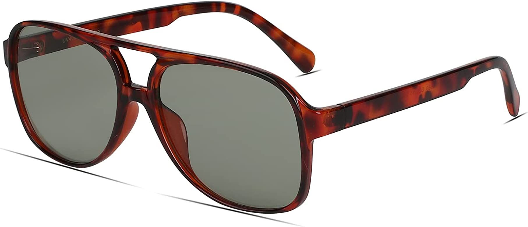 Freckles Mark Vintage Retro 70s Sunglasses for Women Men Classic Large Squared Aviator Frame UV40... | Amazon (US)