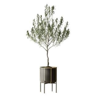 10.75 in. W Indoor Outdoor Black Resin Rattan Planter with Metal Stand | The Home Depot
