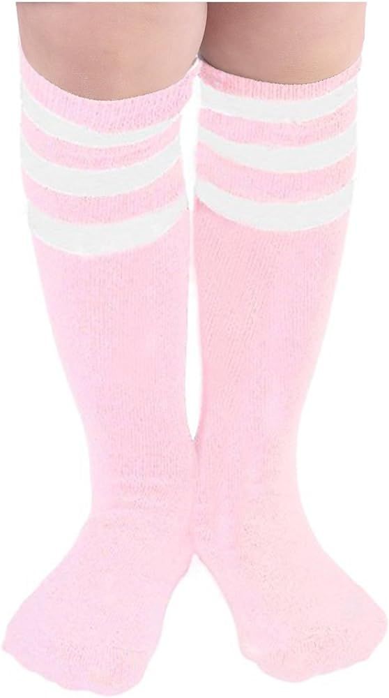 American Trends Kids Child Athletic Socks Striped Knee High Tube Soccer Socks Baseball Softball S... | Amazon (US)
