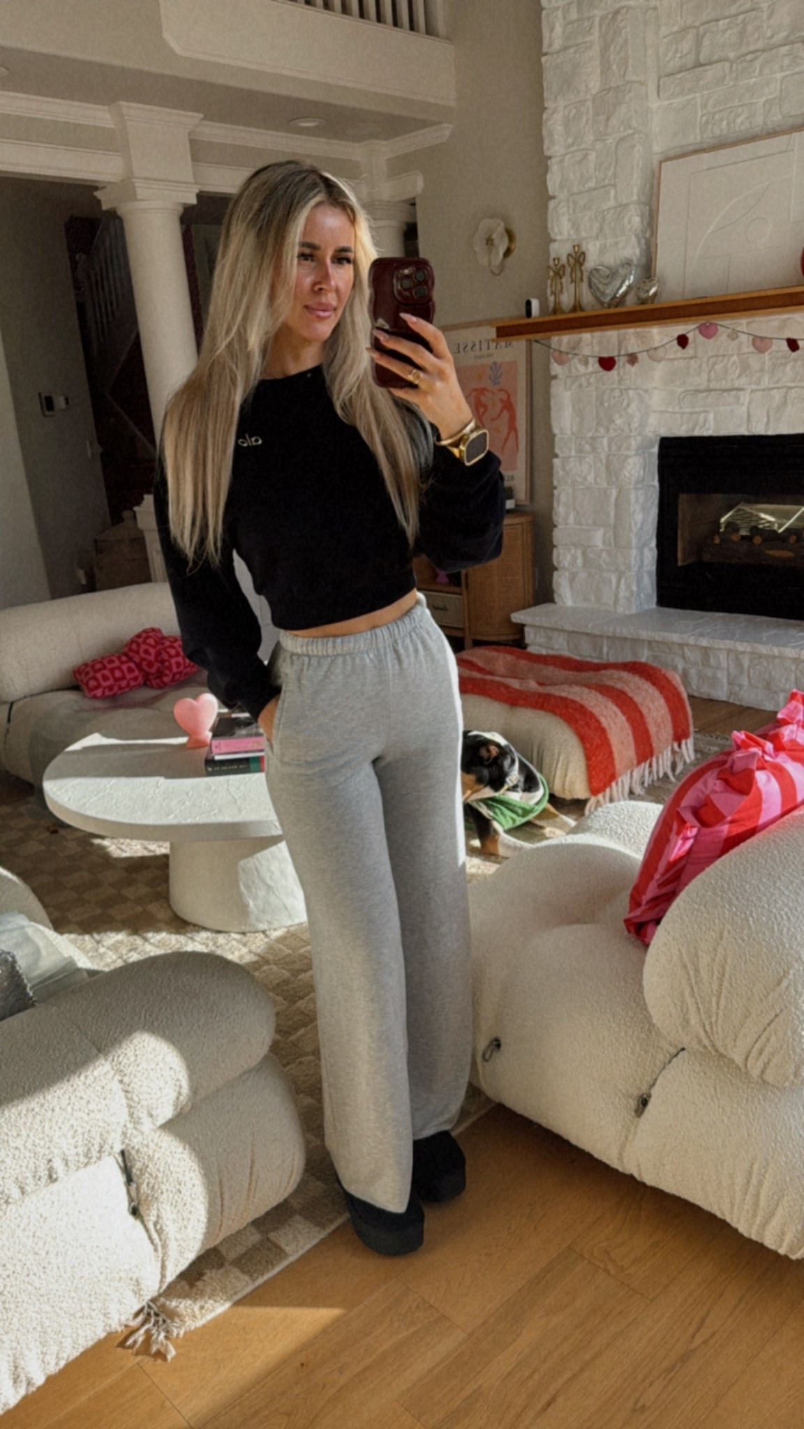 Target 🎯 cozy sweatpants in sz XS for reference. They are buttery soft!!!! My favorite sweatpants. I’m aired with Alo cropped sweatshirt and UGGs. Comfy and cozy! 

#LTKootd #LTKActive #LTKU