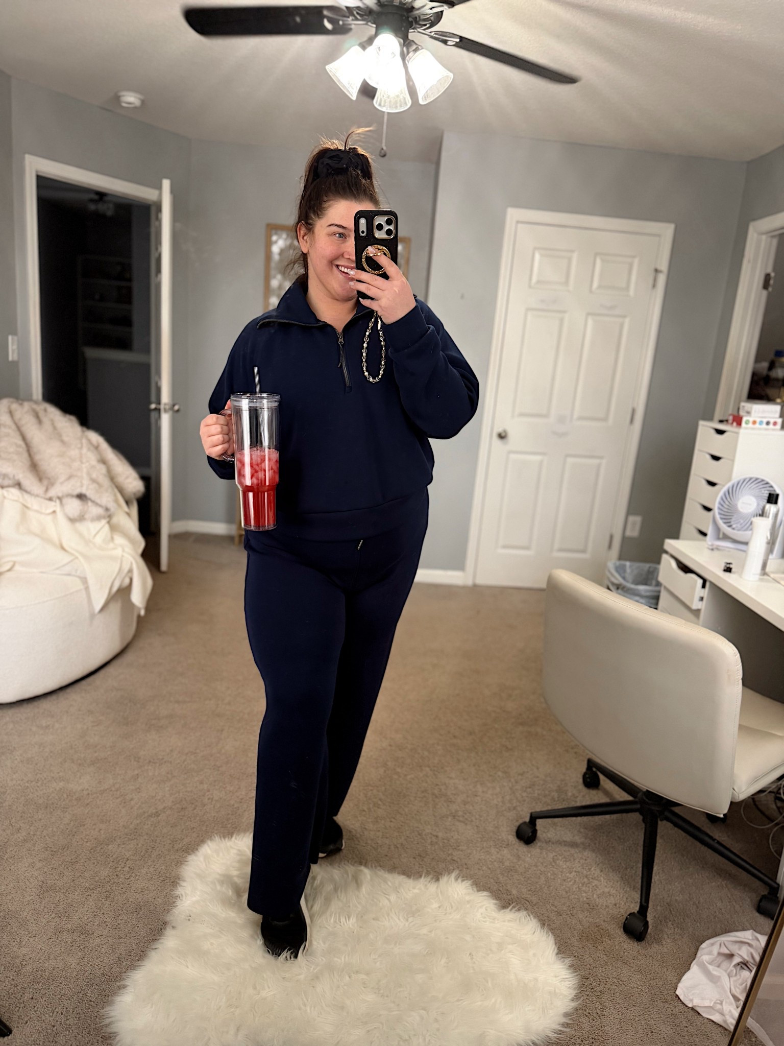 The perfect cozy throw on and go matching set 💙 Stretchy comfortable quarter zip sweater shirt + wide leg pants combo. Great for errands or travel. Wearing a size 2X

#LTKgrwm #LTKootd #LTKPlusSize