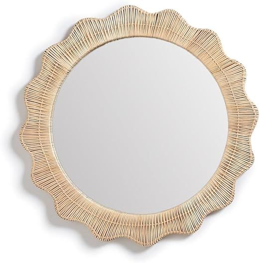 Two's Company Wicker Weave Hand-Crafted Round Wall Mirror | Amazon (US)