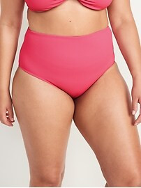 High-Waisted Ribbed Bikini Swim Bottoms for Women | Old Navy (US)
