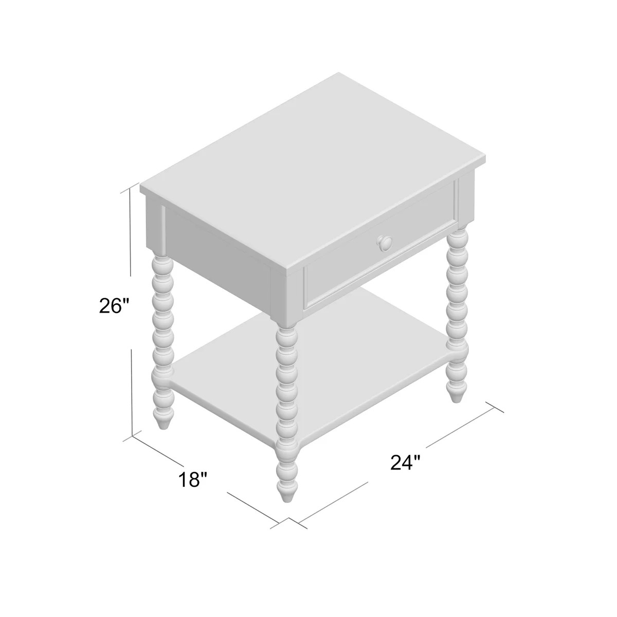 Beckett Turned Wood Spindle Nightstand with Drawer & Shelf | Wayfair North America