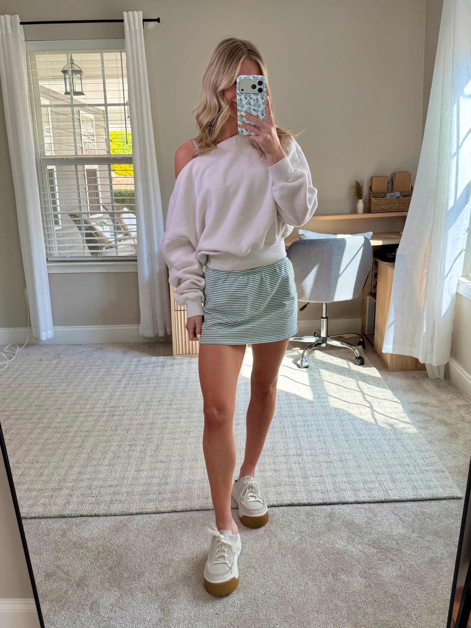 Today’s ootd 🫶🏻
THIS @Aerie skort y’all…92% cotton, so soft & comfy (with built-in shorts of course) 👏🏼
25% off right now making it under $35! 

Going to have to grab it in more colors because I have a feeling I’ll be wearing it on repeat! 

Top is an @abercrombie find from last year but linked this years version! 

Wearing an XS in entire fit 


#ootd #aeriefinds #skorts #offshouldersweatshirt #sundaycollection #miniskort #softOGcotton #outfitoftheday #abercrombiefinds #casualoutfits #casualspringoutfit 

#LTKSaleAlert #LTKootd