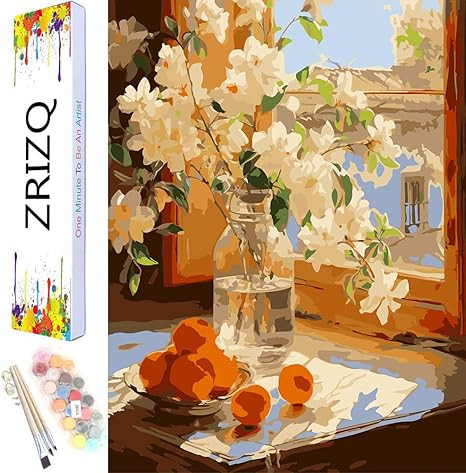 ZRIZQ Paint by Numbers for Adults Beginners,12" Wx16 L Canvas for Painting Kits for Adults in Col... | Amazon (US)