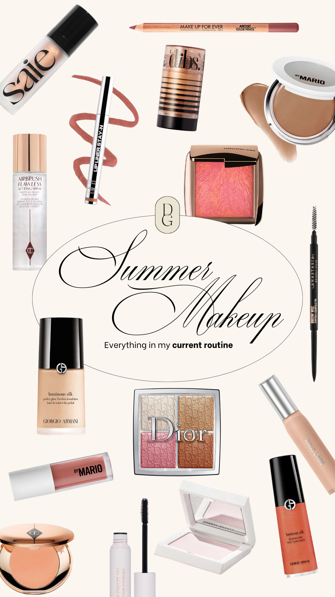 Everything in my Summer makeup routine for a natural, dewy glow! I don't use foundation daily in the Summer, but when I do Luminous Silk is soo lightweight, sweatproof and flawless. 

Saie Illuminator - Sunglow 〰️ Luminous Silk - 5.25 〰️ MU Forever Lip Pencil - Wherever Walnut 〰️ MBM Skin Enhancer Bronzer - Medium Dark 〰️ DIBS Status Stick - Unbothered Bronze 〰️ DIBS Desert Island Duo - 3 〰️ Sacheu Lip Stain - Noohde 〰️ Hourglass Blush - Sublime Flush 〰️ MBM Gloss - Midnight Mauve 〰️ C. Tilbury Magic Vanish - Light (Peach) 〰️ Armani Blush - Sunlit Sienna (Luminous) 〰️ Haus Labs Concealer - Light Rosy 

 

#LTKBeauty