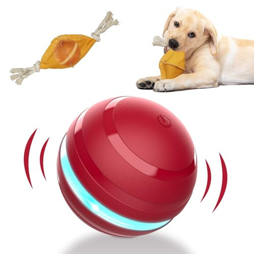 BENTOPAL Interactive Dog Balls with Motion Activated, Wicked Ball Squeaky Dog Toy Oxford Bag Keep Dogs Busy (Red Ball) | Amazon (US)