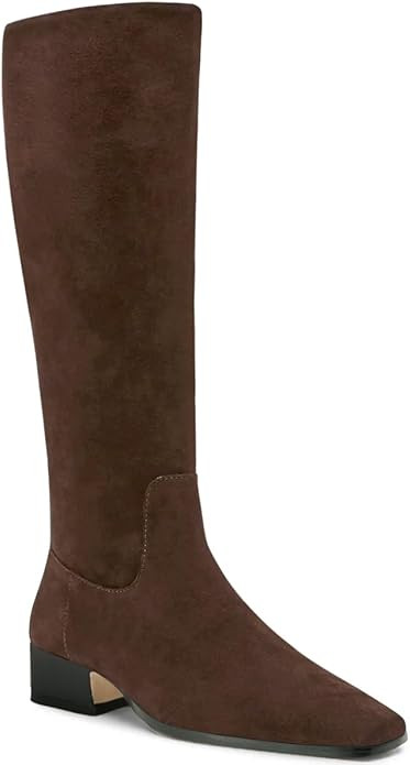 Coutgo Womens Knee High Boots Square Toe Chunky Block Low Heel Long Boots Side Zipper Fall Winter... | Amazon (US)