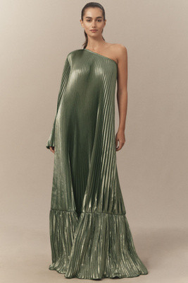 L'IDÉE Mozart Asymmetric One-Shoulder Pleated Gown | Anthropologie (US)