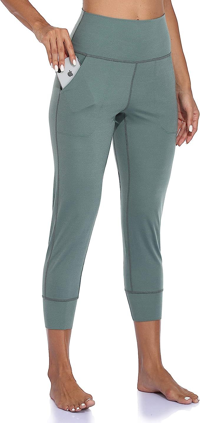 Colorfulkoala Women's High Waisted Capri Length Fitted Joggers | Amazon (US)