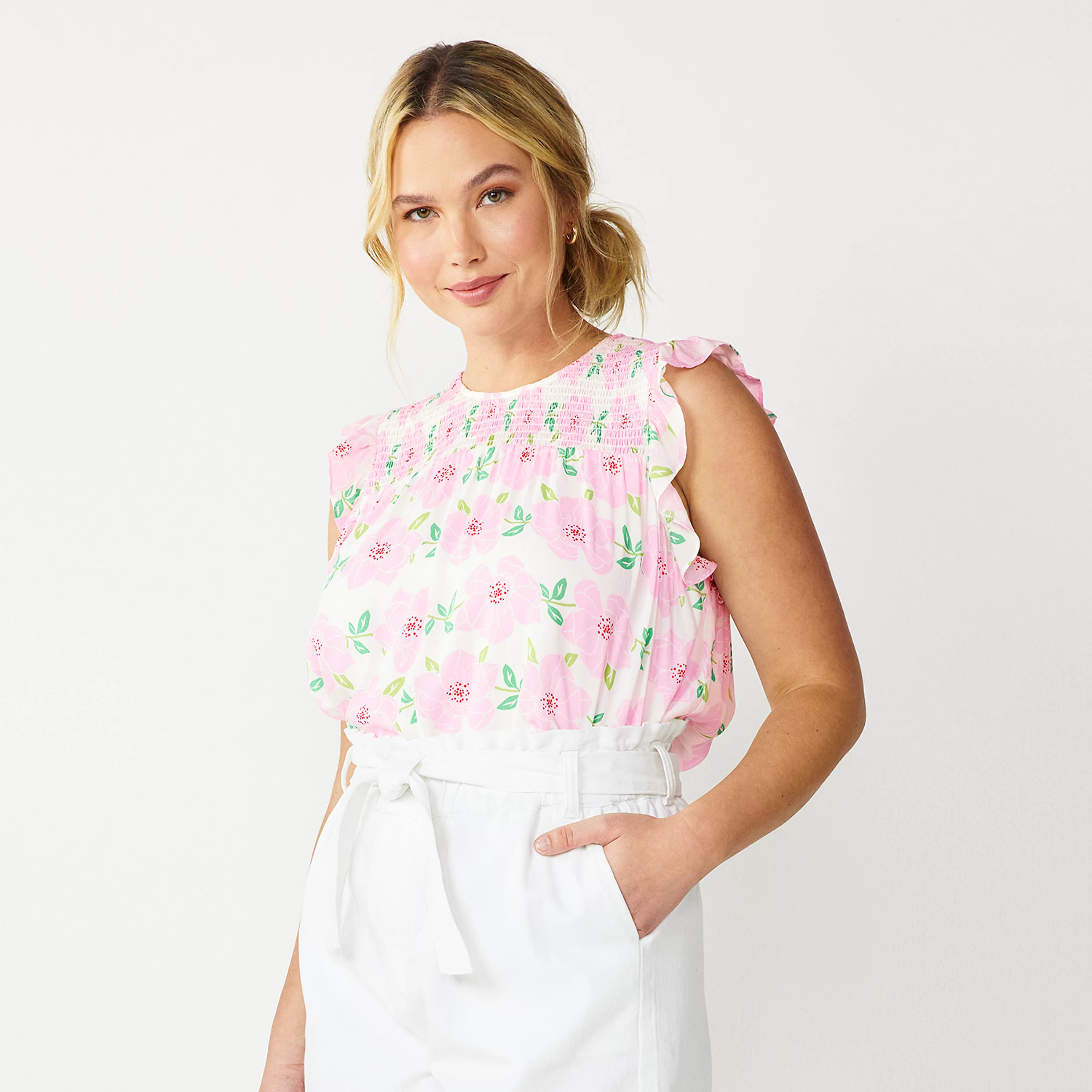 Women's DRAPER JAMES RSVP™ Smocked Flutter Top | Kohl's