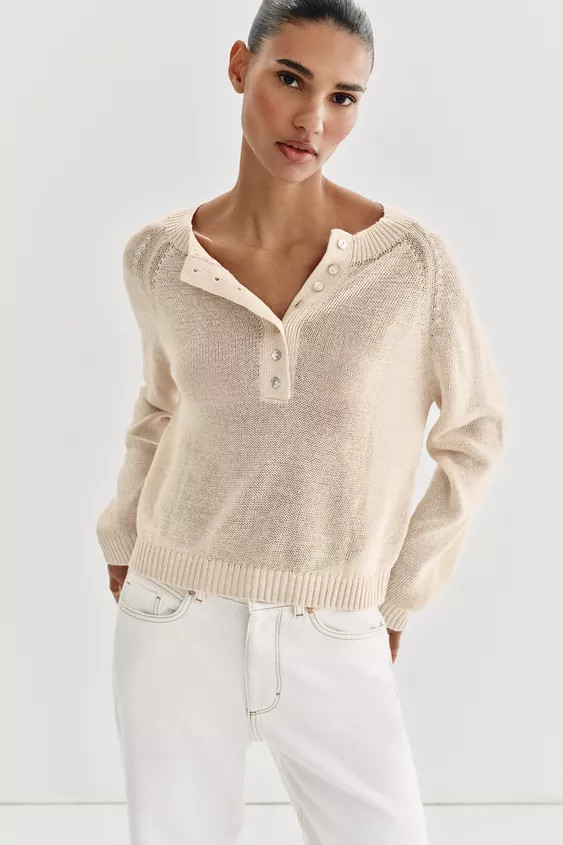 BUTTON KNIT JUMPER | Zara US